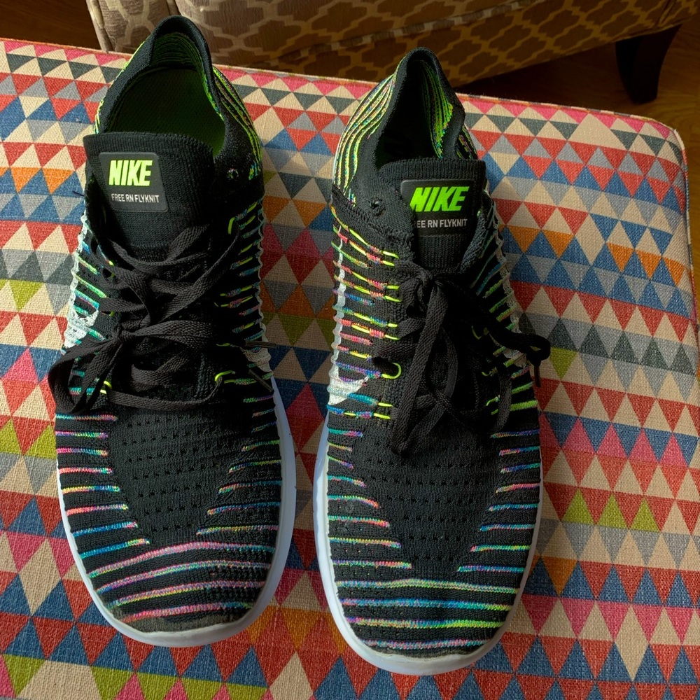 Nike Free Run RN Flyknit Men Sz 13 Running Shoes 831069-003 Athletic Light Low